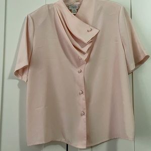Casual Corner vintage pleated collar blouse